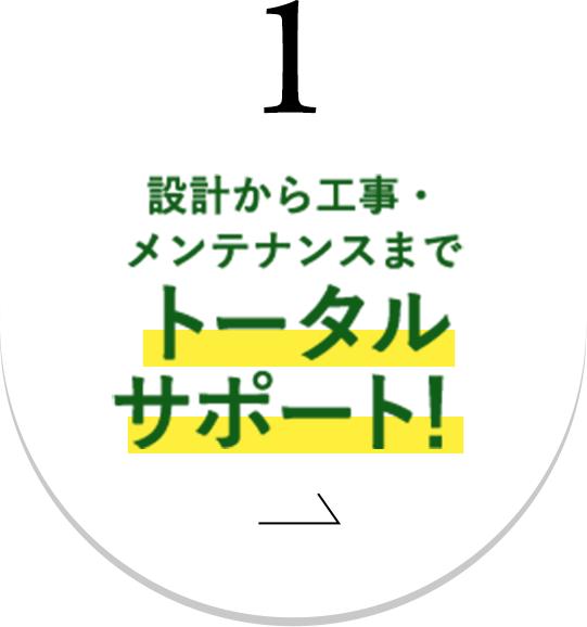 1.設計から工事・メンテナンスまでトータルサポート